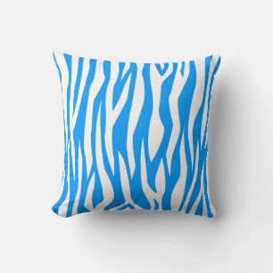 Light Blue Zebra Print Cushion