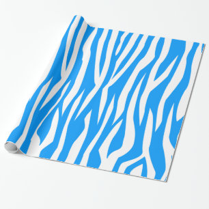 Light Blue Zebra Print Wrapping Paper
