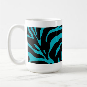 Light Blue Zebra Stripe Animal Print Coffee Mug