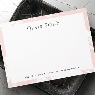 Light blush pink brushstrokes stationery  card