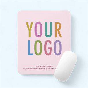 Light Blush Pink Mouse Pad Custom Logo Non Slip