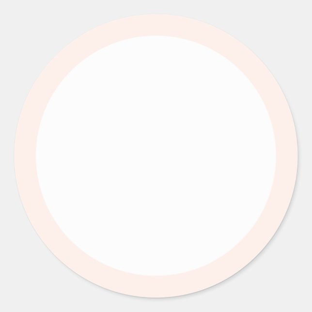 Light blush pink solid colour border blank classic round sticker (Front)