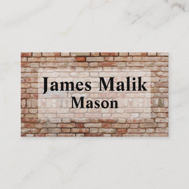 Light Brick Pattern Wall Masonry Business Card (Front)