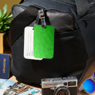 Light bright green gradient geometric mesh pattern luggage tag