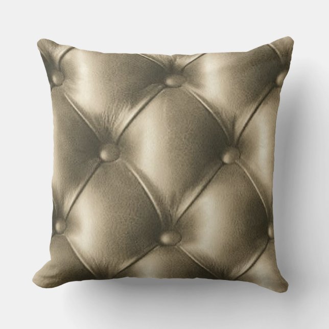 Light bronze Faux Leather Print Upholstered Pillow (Front)