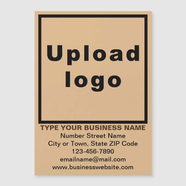 Light Brown 5” x 7” Magnetic Business Card (Front)