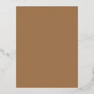 Light Brown #A57C55, Grey Olive Foil Holiday Postcard