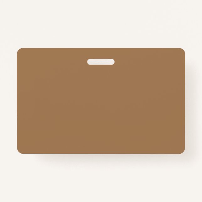 Light Brown #A57C55, Grey Olive ID Badge (Front)