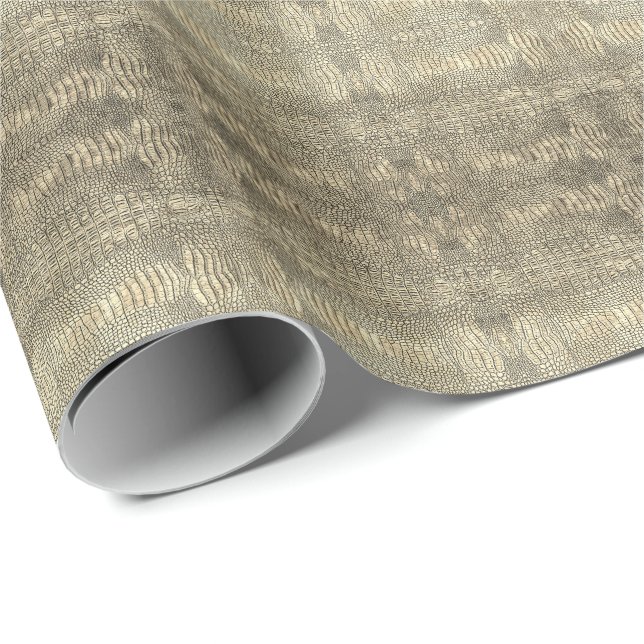 Light Brown Alligator Leather  Wrapping Paper (Roll Corner)