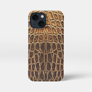 Light Brown Alligator Skin Print iPhone 13 Mini Case