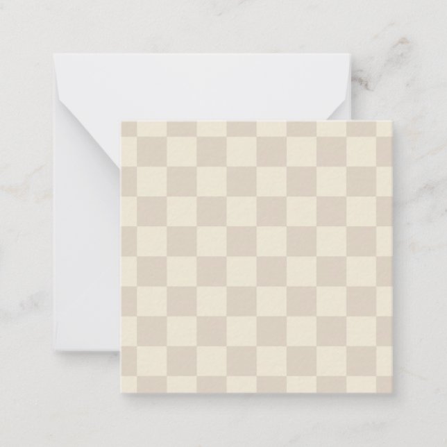 Light Brown and Off White Chequerboard Card (Front)