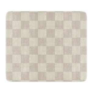 Light Brown and Off White Chequerboard Cutting Board