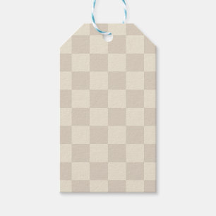 Light Brown and Off White Chequerboard Gift Tags