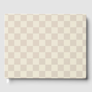 Light Brown and Off White Chequerboard Guest Book