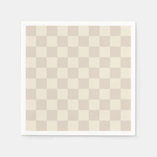 Light Brown and Off White Chequerboard Napkin