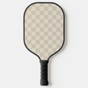 Light Brown and Off White Chequerboard Pickleball Paddle