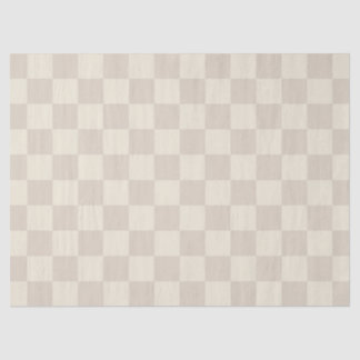 Light Brown and Off White Chequerboard Tissue Paper