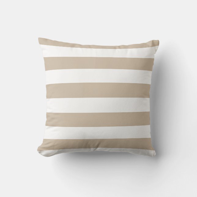 Light Brown and White Stripes Cushion (Front)