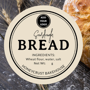 Light Brown Bakery Sourdough Bread Label Sticker