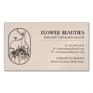 Light Brown Beauty Hair Feminine Woman Tan Magnetic Business Card