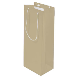 Light Brown - Beige - Tan Solid Colour Trends Wine Gift Bag