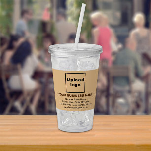 Light Brown Business Brand on Acrylic Tumbler