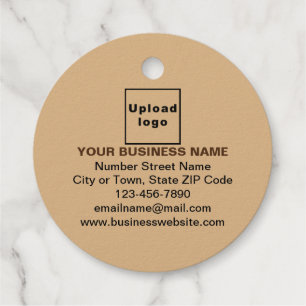 Light Brown Business Brand on Round Shape Foil Tag