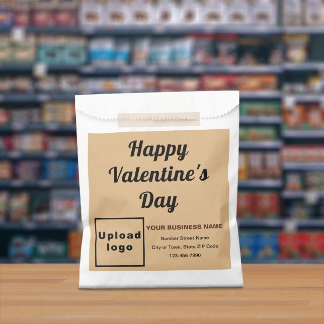 Light Brown Business Brand; Valentine; Paper Bag (Light brown business brand with Valentine greeting on paper bag.)