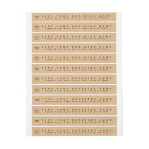 Light Brown Business Return Address Slim Wrap Around Label