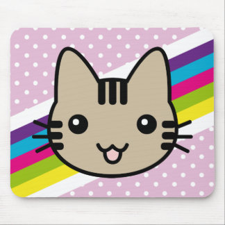 light brown  cat polka dots mouse mat
