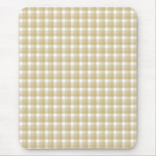 Light brown check pattern. Beige gingham. Mouse Mat