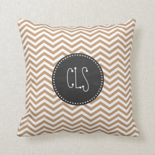 Light Brown Chevron Stripes; Chalkboard Cushion