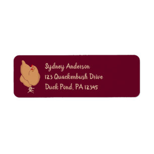Light Brown Chicken Maroon Return Address