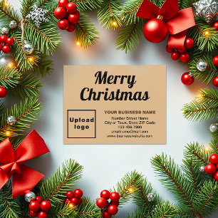 Light Brown   Christmas   Business   Small Flat Holiday Card