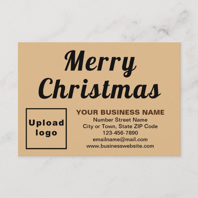 Light Brown | Christmas | Small Flat Greeting Card (Front)