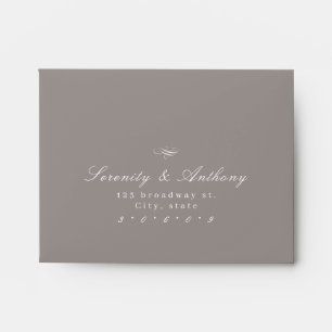 Light Brown Classic Elegance Script wedding RSVP Envelope