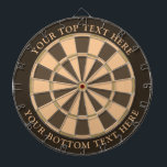 Light Brown Colours Dartboard with Custom Text<br><div class="desc">Dartboard with retro brown colours and two custom text areas. You can easily change every colour clicking on customise button.</div>