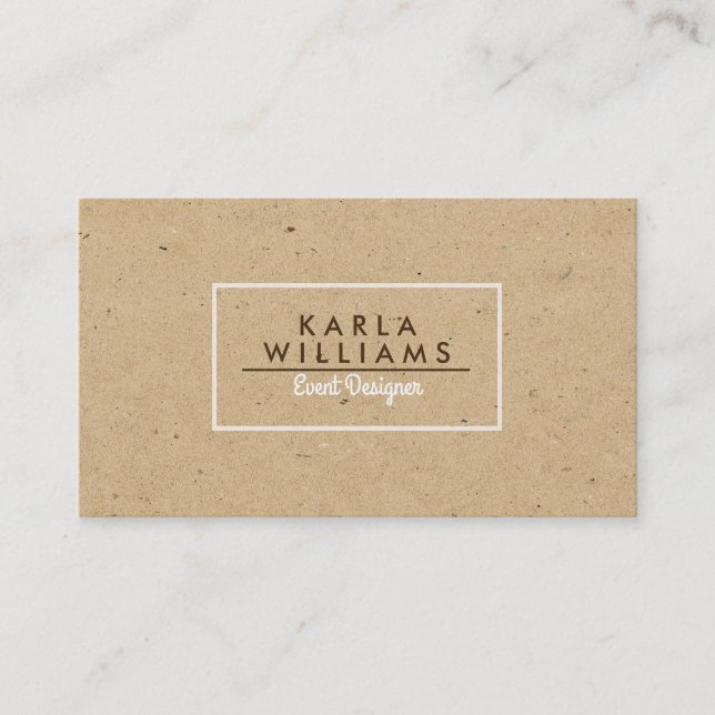 Light Brown Craft Paper Texture Print Business Card (Front)