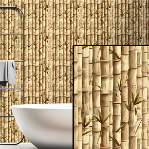 Light Brown Cream Tan Bamboo Wall Fence