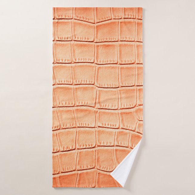 Light brown crocodile leather texture bath towel (Bath Towel)