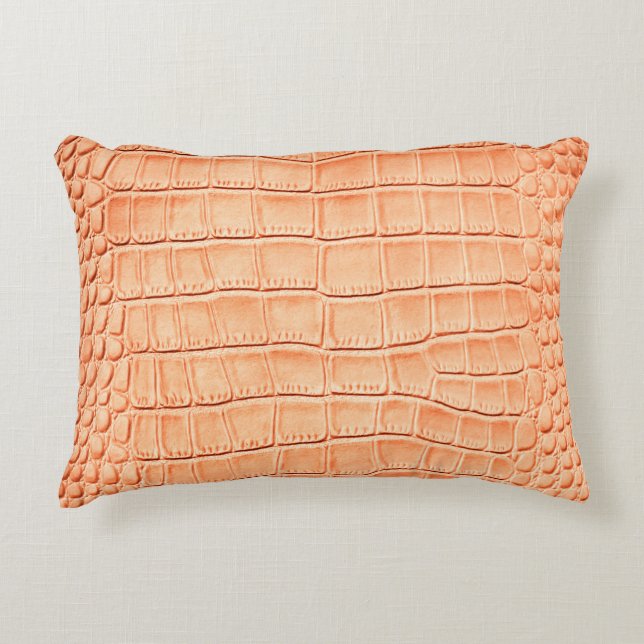 Light brown crocodile leather texture decorative cushion (Front)