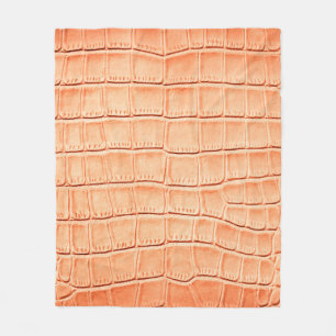 Light brown crocodile leather texture fleece blanket