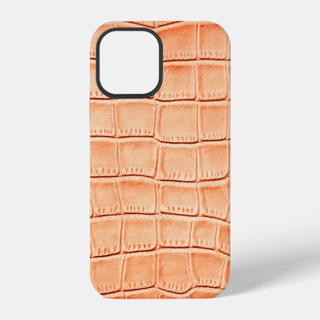 Light brown crocodile leather texture iPhone case (Back)