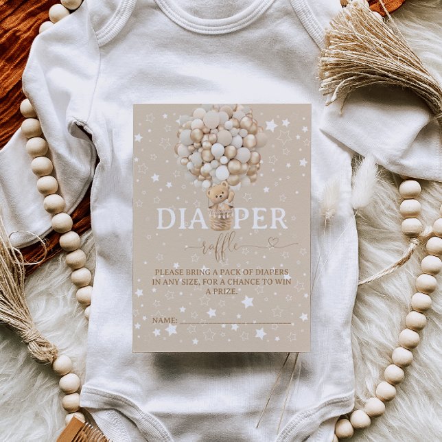 Light Brown Diaper raffle Bearly wait baby shower Enclosure Card (Creator Uploaded)