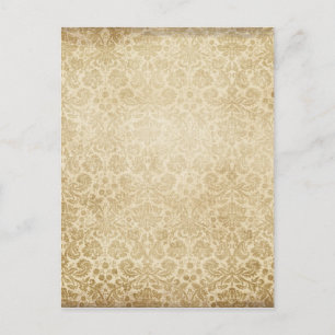 Light Brown Faded Damasks pattern Postcard