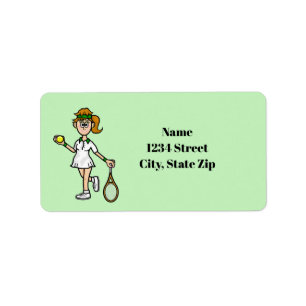 Light Brown Hair Female Tennis Player Labels