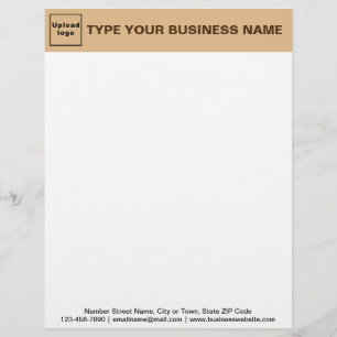 Light Brown Header and Black Texts Footer Business Custom Letterhead