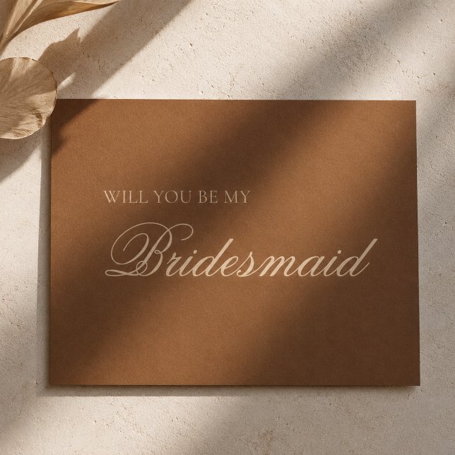 Light Brown + Ivory Autumn Bridesmaid Proposal  Card (Creator Uploaded)