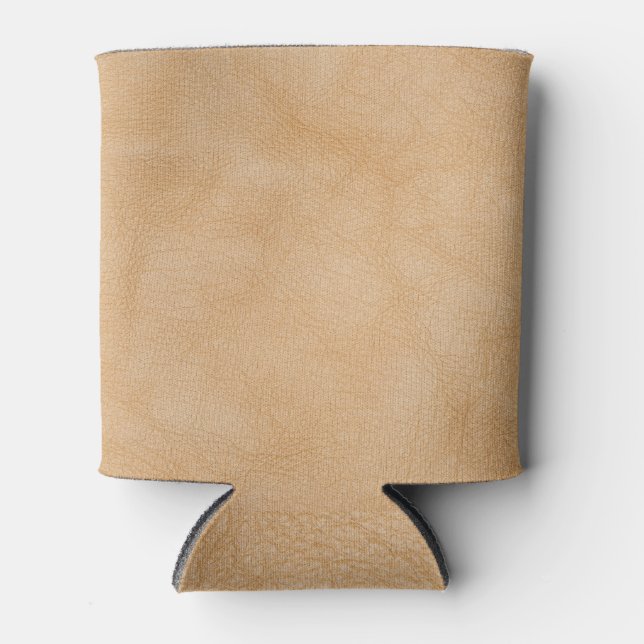 Light brown, leather texture background. can cooler (Front)