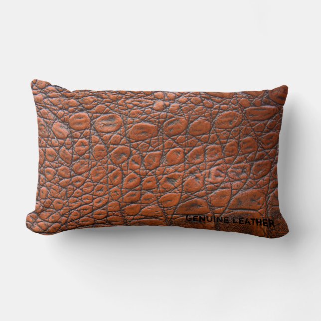 Light Brown Leather Throw Pillow (Front)